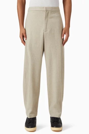 Tapered Pants in Wool Flannel