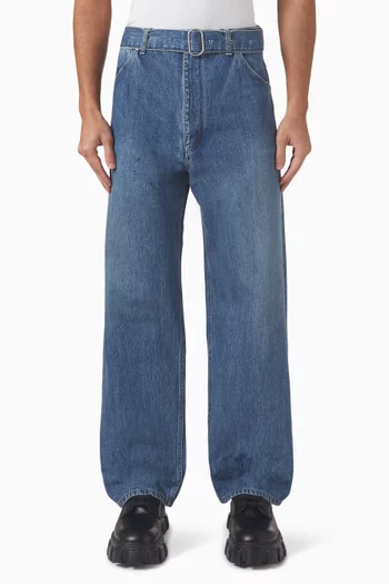 Belted Jeans in Denim