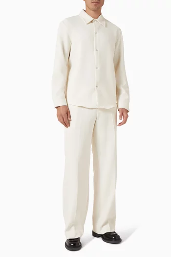 قميص بأزرار مزيج فيسكوز