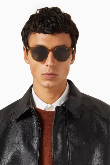 Hudson Round Sunglasses in Acetate