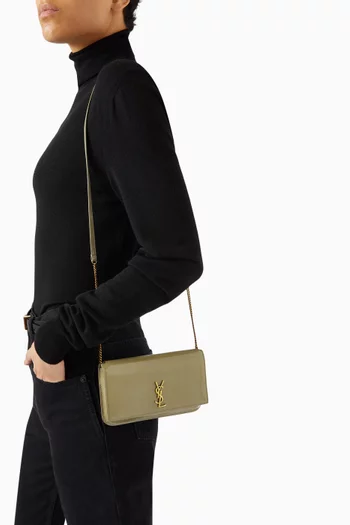 Cassandre Phone Holder with Strap in Patent Leather