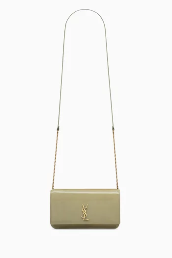 Cassandre Phone Holder with Strap in Patent Leather