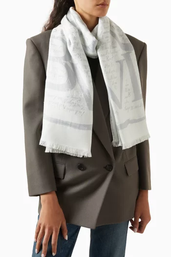 Logomania Lettere Maxi Metropolis Stole in Silk-wool