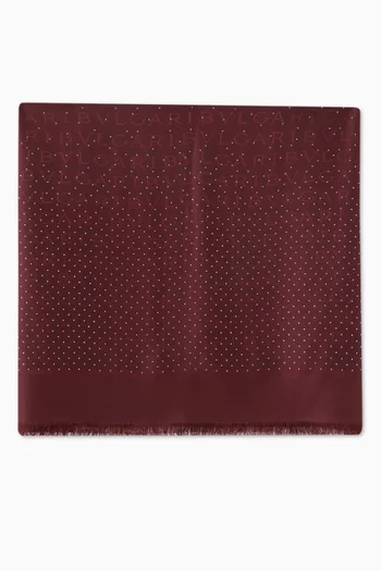 Logomania Lettere Maxi Stole in Silk-wool