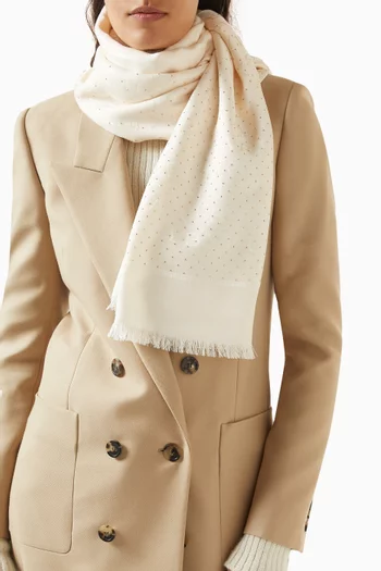 Logomania Lettere Maxi Stole in Silk-wool