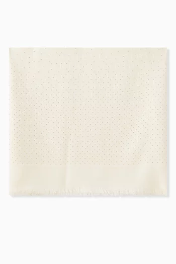Logomania Lettere Maxi Stole in Silk-wool