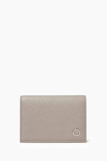 Folded Card Holder in Grained Calf Leather