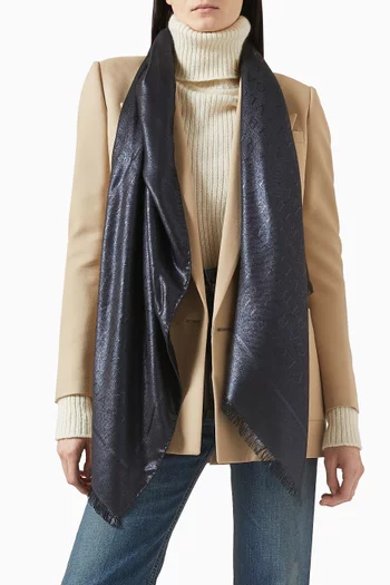 Logo Stole in Silk-wool