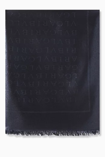 Logo Stole in Silk-wool