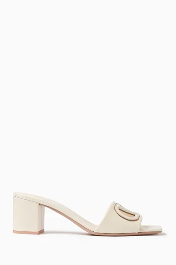 Valentino Garavani VLogo Cut-out Slide Sandals in Calfskin