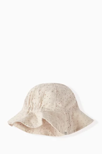 قبعة شمس أميليا بتطريز إنجليزي قطن عضوي