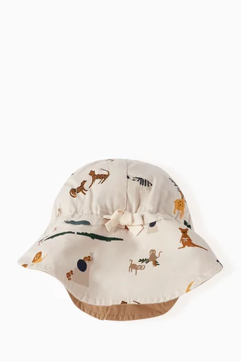 Gorm Bear Ears-embroidered Sun Hat in Organic Cotton