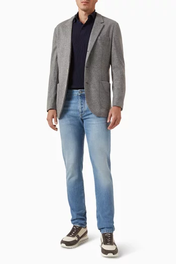 Polo Sweater in Cotton Knit