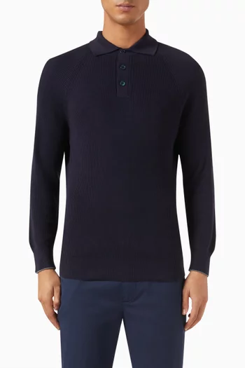 Polo Sweater in Cotton Knit