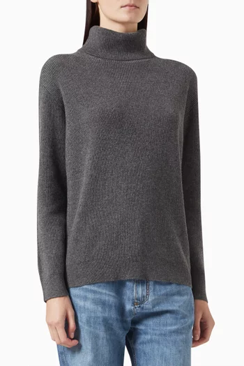 Ribbed Turtleneck Sweater in Cashmere