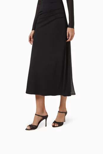 حذاء مفتوح اونا بكعب 90 مم قماش شبكي وجلد