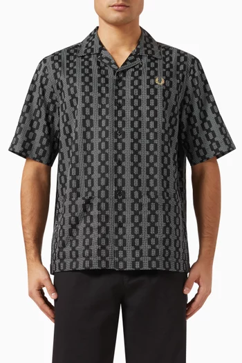 Cable-print Reverse Shirt in Cotton