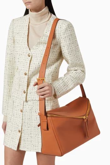 حقيبة كتف على شكل ماسة ثلاثية الأبعاد جلد