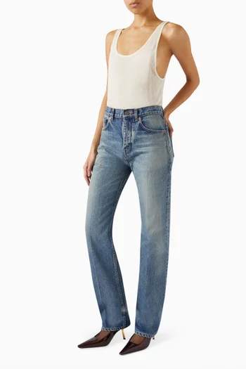 Baggy Straight-leg Jeans in Denim