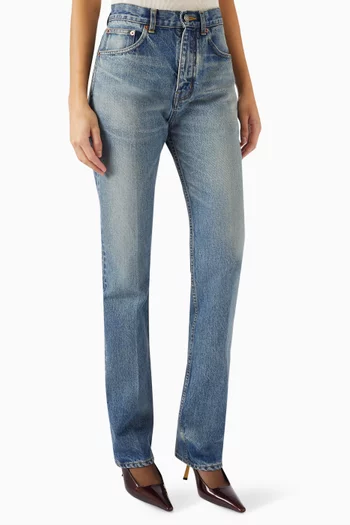 Baggy Straight-leg Jeans in Denim