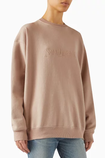 Embossed Logo Sweatshirt in Cotton-fleece