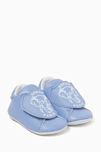 Elephant Velcro Booties in Leather