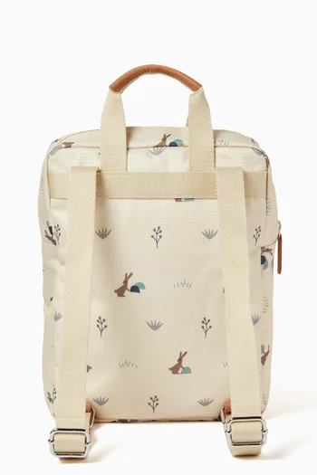Small All-over Rabbit Print Backpack in Recycled Fabric