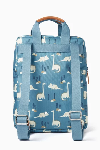 Small All-over Dinosaur Print Backpack in Recycled Fabric