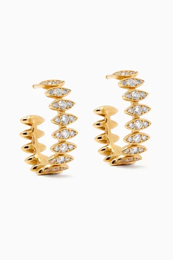 Large Barq Marquise Diamond Hoop Earrings in 18kt Gold