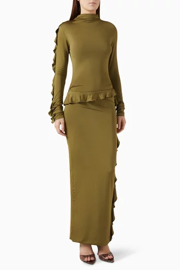 Mira Maxi Dress in Stretch-jersey