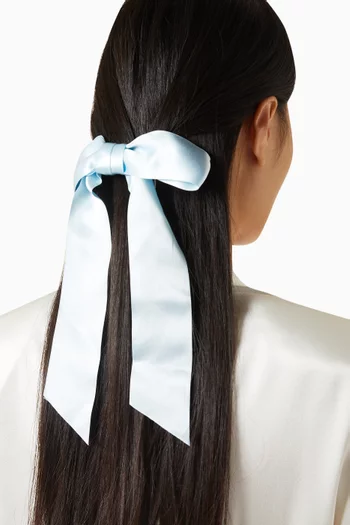Virginia Bow Barrette in Silk-satin