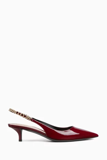 Signoria 30 Sling-back Pumps in Patent Leather