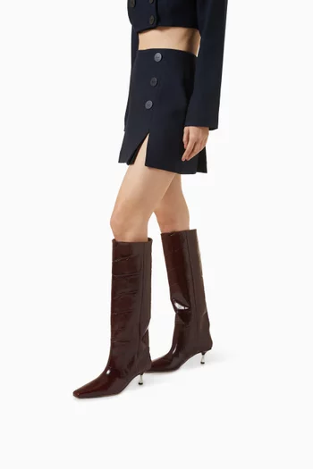 Bettina 55 Boots in Croc-embossed Leather