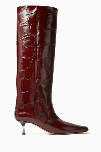 Bettina 55 Boots in Croc-embossed Leather