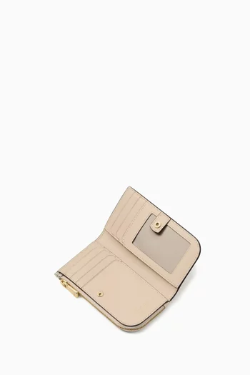 محفظة رفيعة ثنائية الطي زهور وقلوب بستوني قنب مغلف