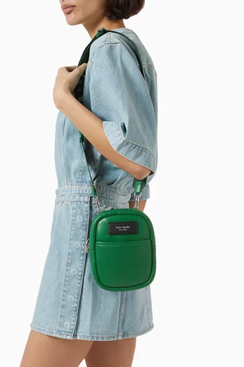 Small Label Convertible Crossbody Bag in Leather