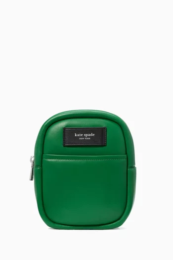 Small Label Convertible Crossbody Bag in Leather