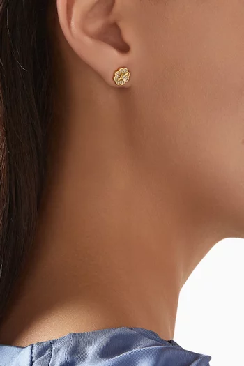 Heritage Bloom Mini Stud Earrings in Plated Metal