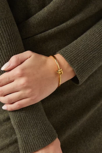 Double Knot Bangle in Gold-tone Metal