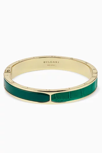 Bvlgari Bvlgari Enamel Bangle in Plated-brass & Leather