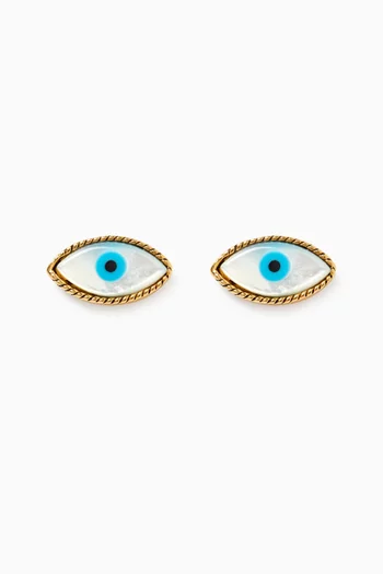 Nocturnal Mother-of-pearl Earrings in Gold-plated Brass