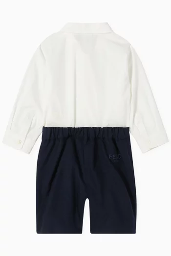 Logo Embroidered Onesie in Cotton