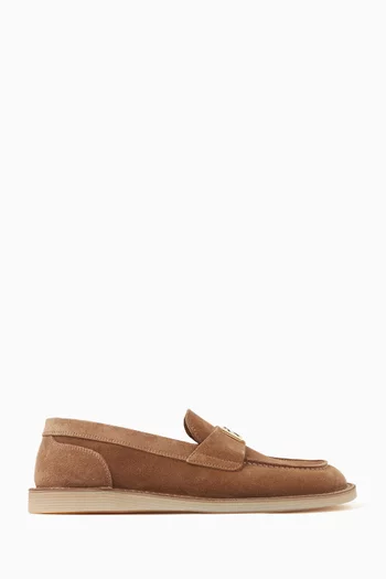 Florio Logo Loafers in Suede