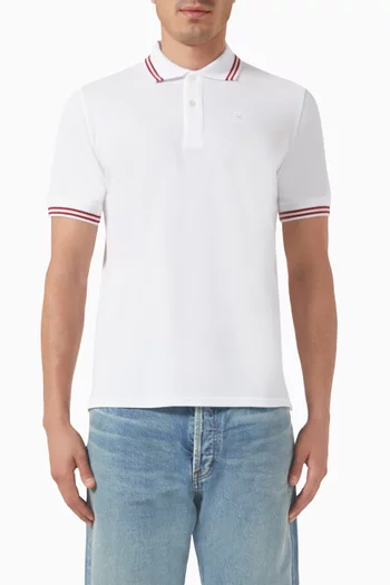 Stripe Polo Shirt in Cotton Pique
