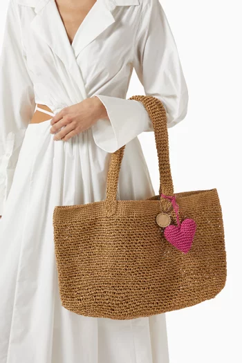 Medium Paper Tote Bag in Crochet