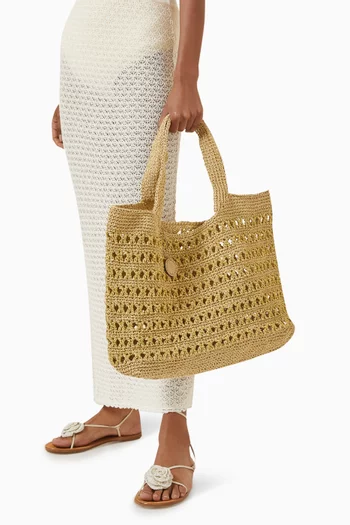 Light Crochet Tote Bag in Recycled Cotton