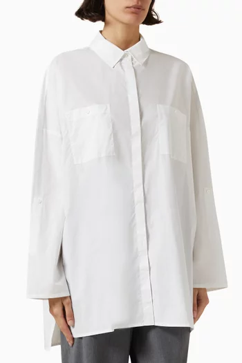Oversized Long-sleeve Shirt in Cotton