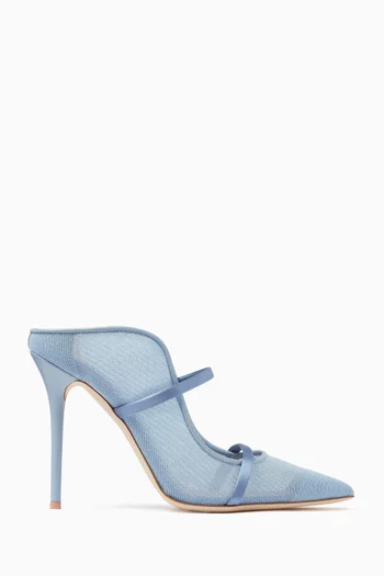 Buy Malone Souliers Blue Maureen 100 Mules in Nappa Glitter Mesh for Women Online Ounass Kuwait