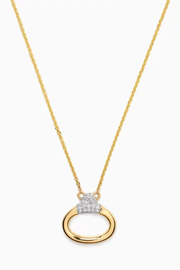 Horsebit Diamond Necklace in 14kt Gold