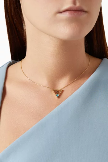 قلادة بدلاية بتصميم شمس وقمر ذهب ‏أصفر عيار 18